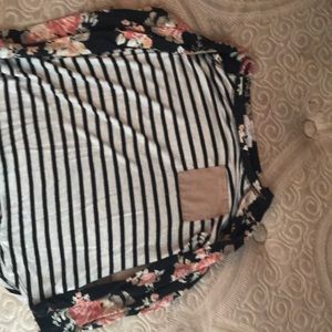 girls large striped with flowers shirt